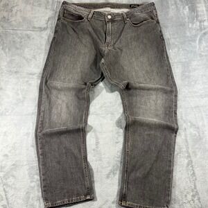 Bonobos Mens Straight Leg Jeans Black/Grey Faded Denim 38x30 Casual
